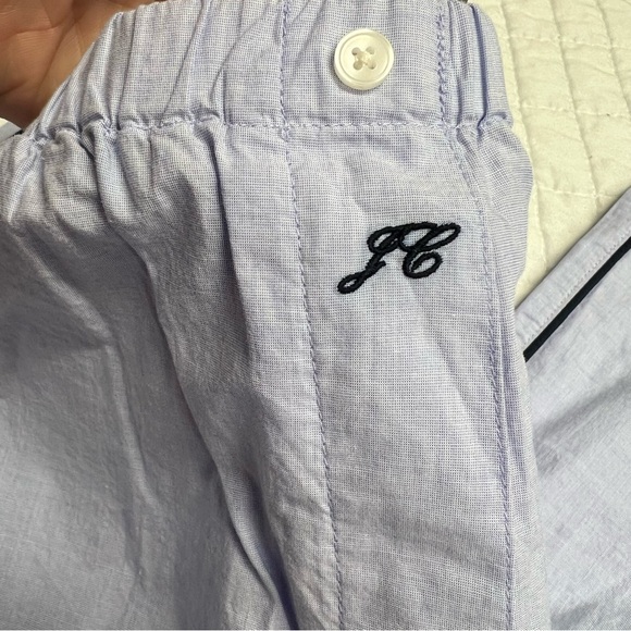 J. Crew Classic pajama pant set end-on-end cotton in Cool Lilac Blue Size Large - Picture 11 of 12